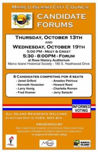 Marco Island City Council Candidates Forum @ Rose History Auditorium | Marco Island | Florida | United States